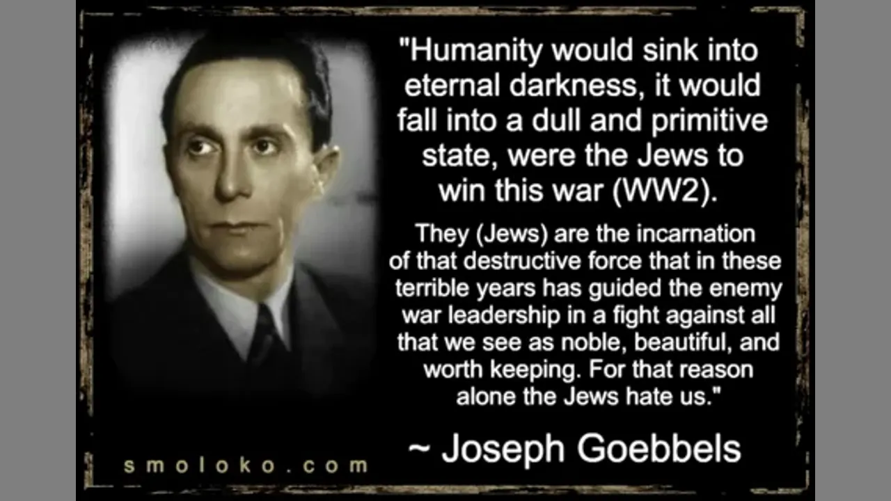 Why does the author mention. Goebbels on Jews. Talmud quotes. Jews Rule the World.