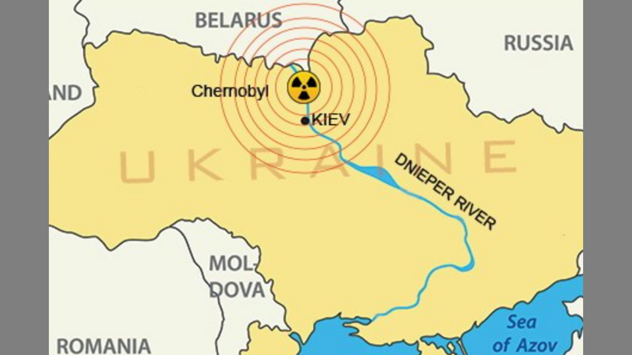 Карта украины с чернобылем