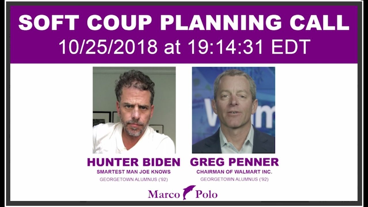 SOFT COUP PLANNING CALL | Hunter Biden + Walmart CEO Greg Penner