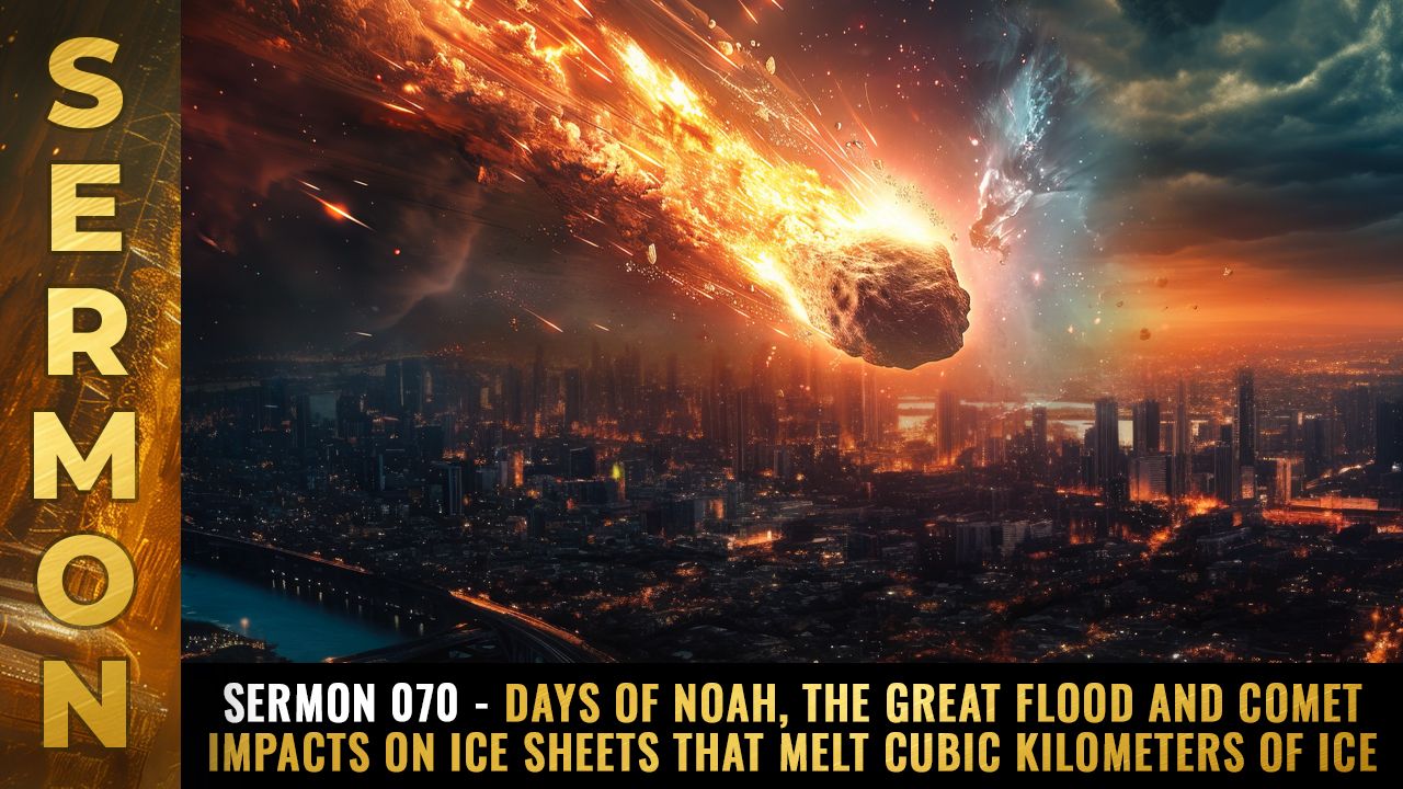 Mike Adams Sermon #070 - Days of Noah, the Great Flood and comet impacts on ICE SHEETS that melt cubic kilometers of ice