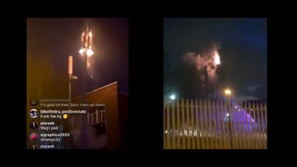 5G tower set on fire in Birmingham!