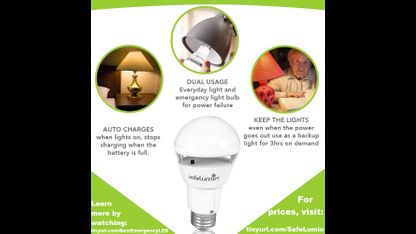 Ultra Energy-Efficient, “Smart” LED Light Bulbs with a Built-in, Rechargeable, Lithium-Ion Battery