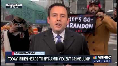 MSNBC Punked with “Let’s Go Brandon” Flag!  Live Broadcast from NYC