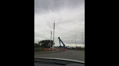 5G cell tower being Installed outside Porthcawl Wales police station during lockdown!