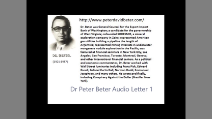 Dr Peter Beter Audio Letters