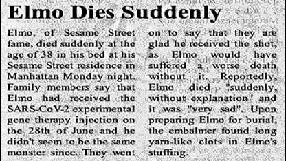 STEW PETERS: Elmo Dies Suddenly